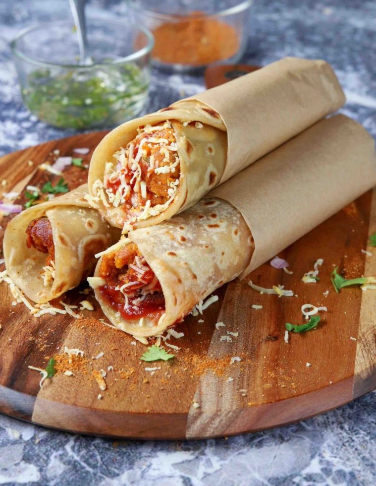 Aloo Paneer Tikki Roll