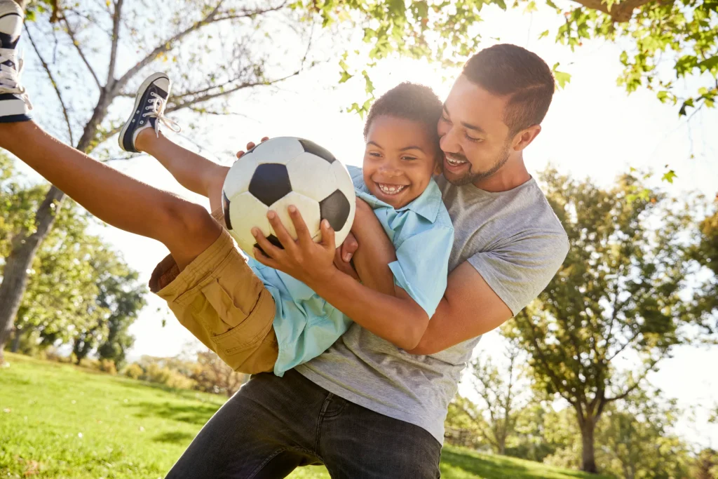 dad playing sports