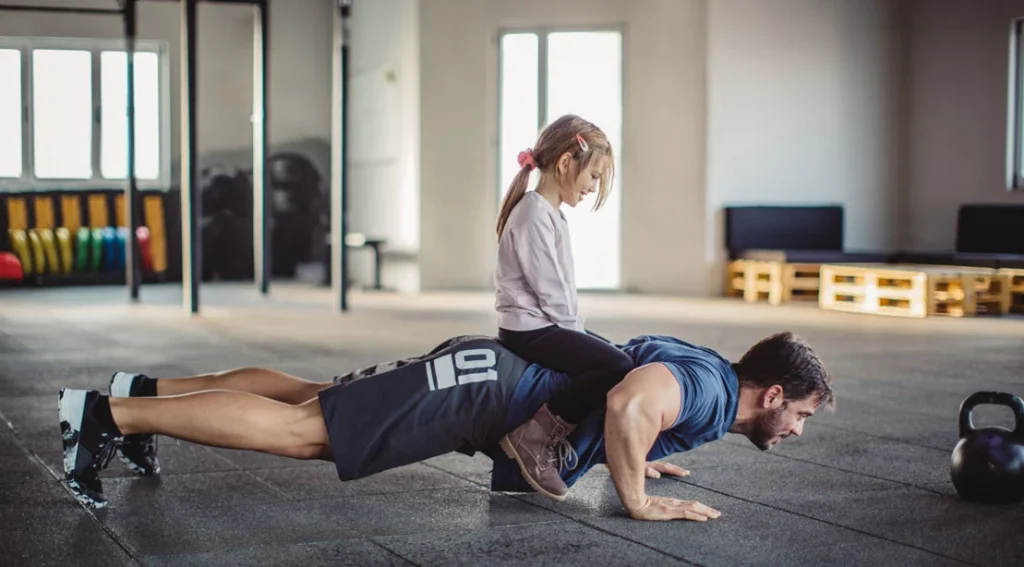 dad doing exercise