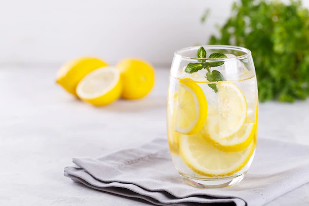 Lemon infused warm water