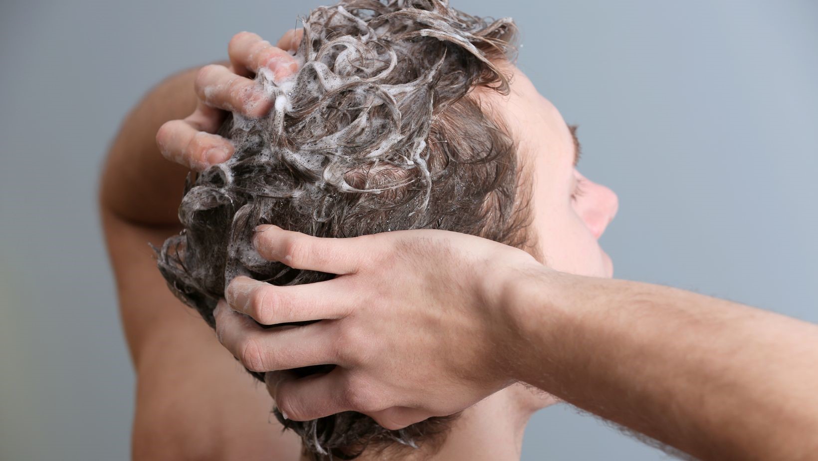 Men washing hair