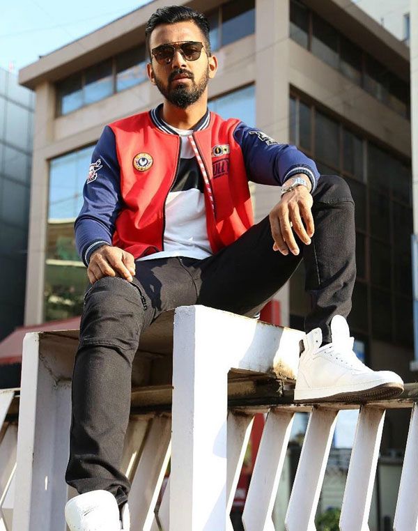 KL Rahul in Bomber jacket with simple jeans