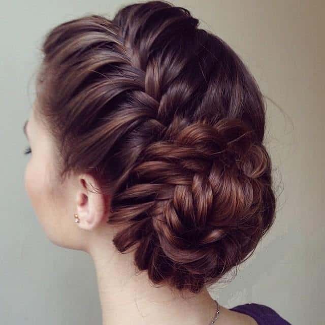 Side-Braid Bun Hairstyle