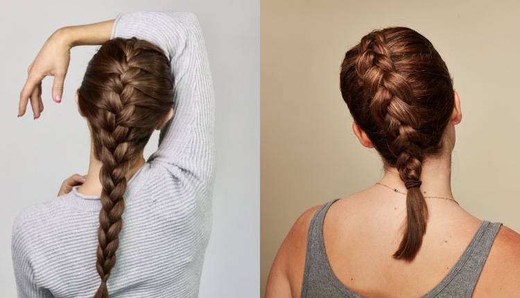 Pulled-Back French Braid