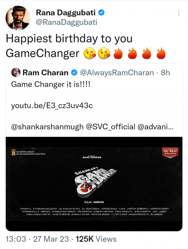 Rana wishes Ram Charan
