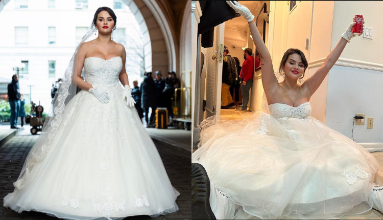 Selena dropped a photo of her donning a white bridal gown