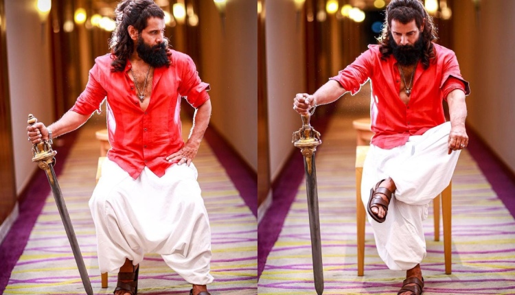 Check Out Vikram Transforming into Aditha Karikalan in Casual Red & White Outfit 