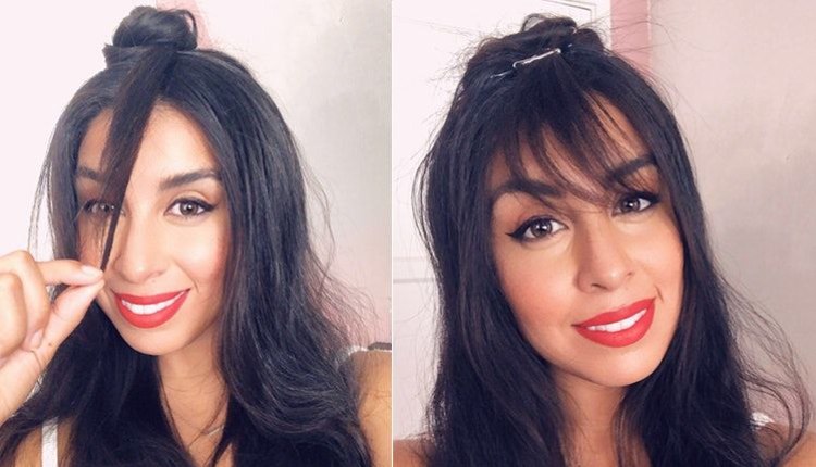 Here's how to style fake bangs easily