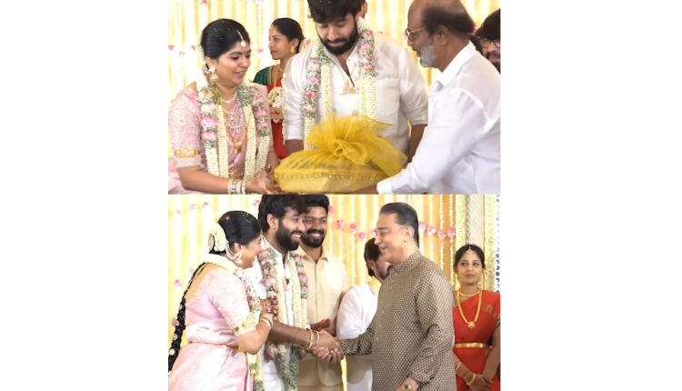 Rajini and Kamal at Adhik and Aishwarya's wedding