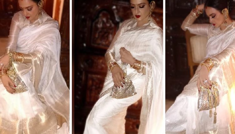 Rekha silver saree 2025