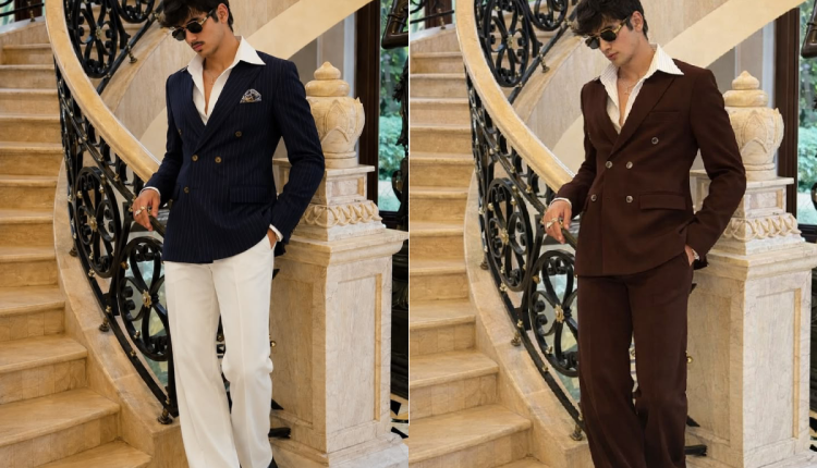 Double-breasted blazer styling