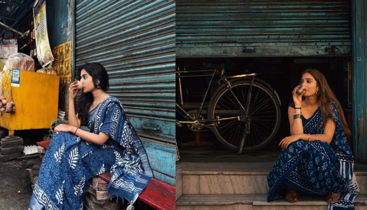 Indigo Printed Saree