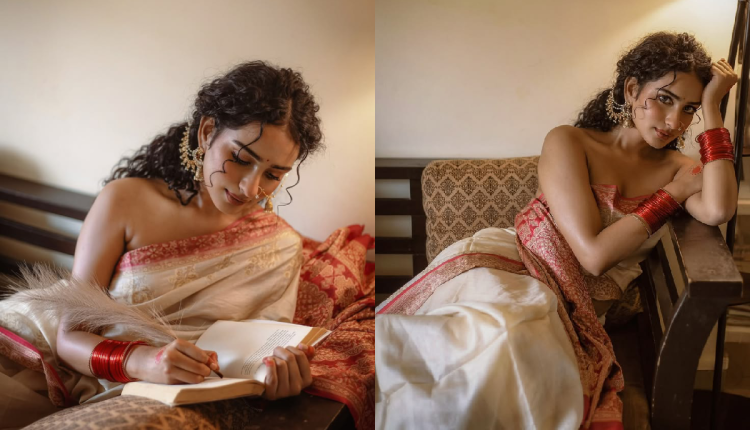 Off-White Saree