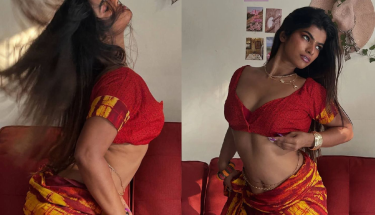 Red and Gold Saree Style