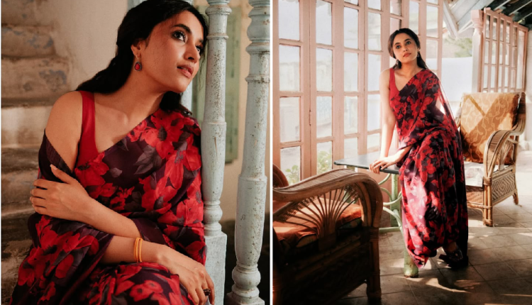 floral saree