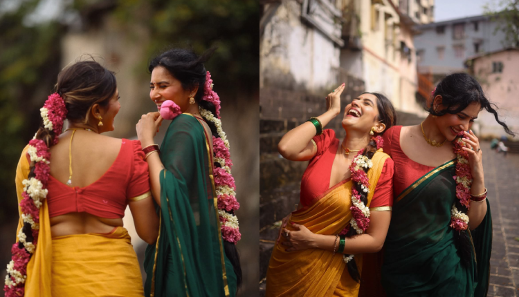 Green saree fashion