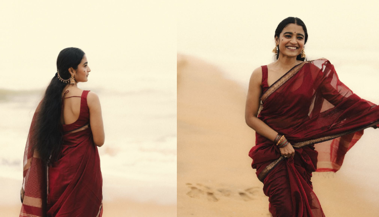 Maroon Saree Elegance