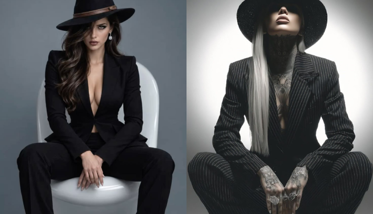 Black suit fashion