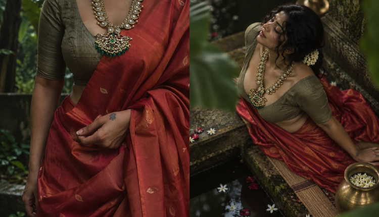 Red silk saree