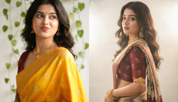 Golden yellow saree