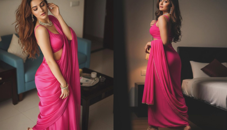 Hot Pink Saree