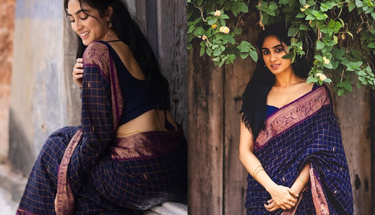 Navy blue saree