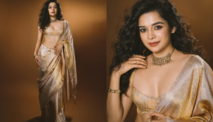 Golden silk saree blouse designs