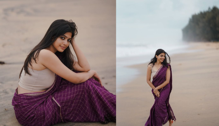 Purple saree fashion