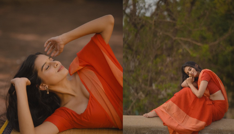 Orange Saree Fashion