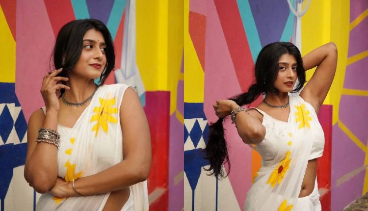 White saree styling