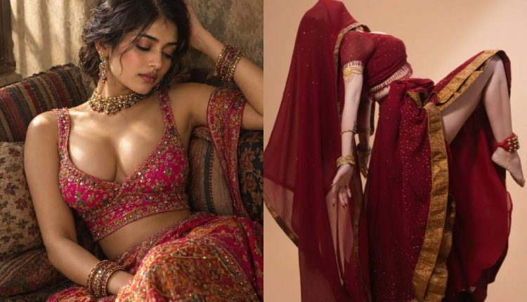 Maroon saree styling